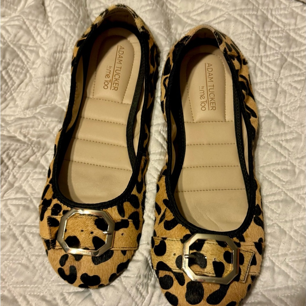 Me Too Adam Tucker: Leopard Print Flats With Gold… - image 4